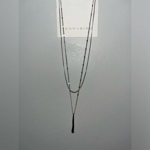 Jenny Bird Silver Two Layer Drop Necklace